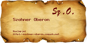 Szohner Oberon névjegykártya